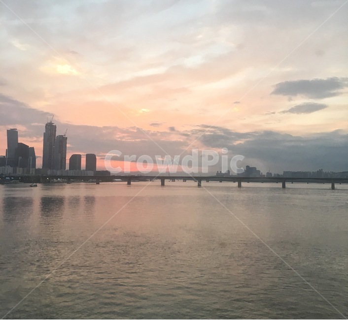 노을,한강,석양,서울,구름,일몰