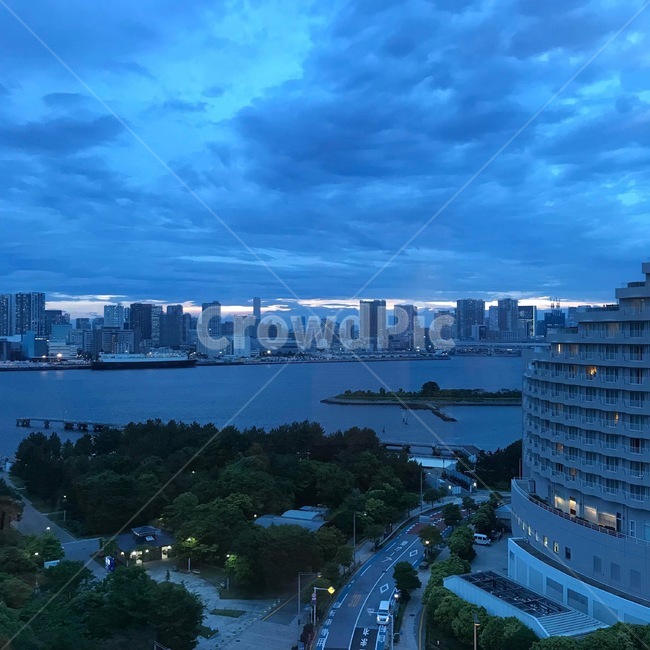 오사카,호텔,밤,야경,강
