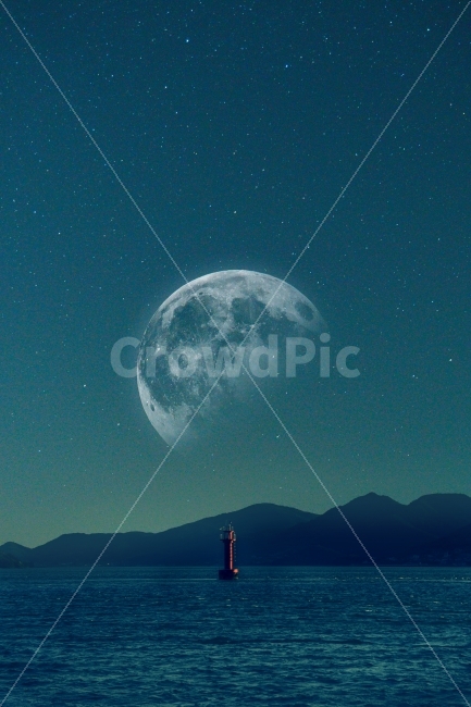 달,바다,등대,야경,별,밤하늘,자연,풍경,nature,landscape,등대,lighthouse,야경,밤,nightscape,night,감성,sensible,feeling,outdoors,옥외