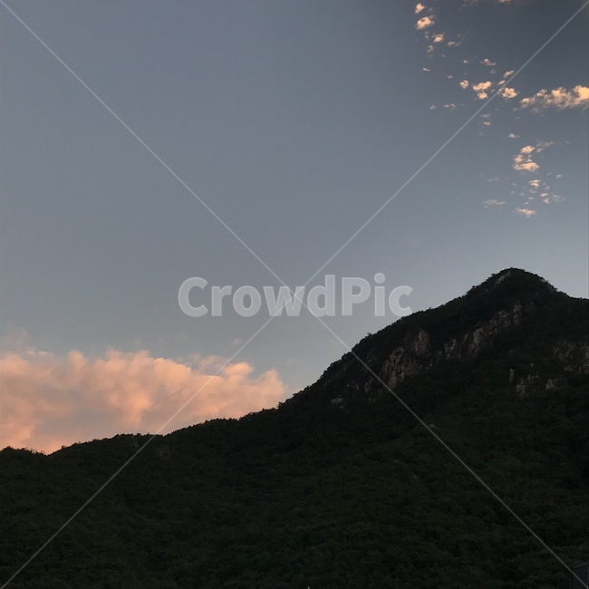 nature,산,노을,sunset,하늘,풍경,옥외,자연,outdoors