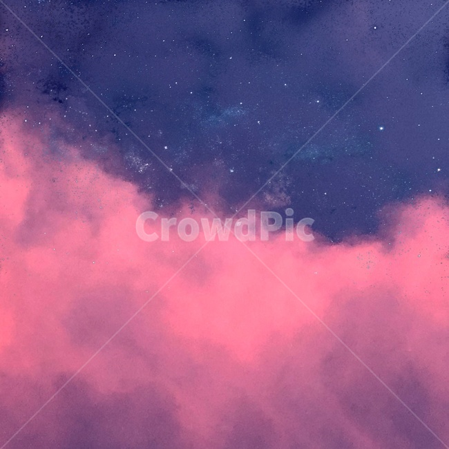 nature,자연,outdoors,하늘,별빛,별,구름,cloud,pinkcloud,pink,분홍색,sky,star,twinkle,그래픽,일러스트레이션,graphic,illustration