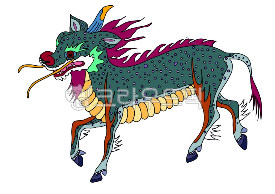 기린,상상의기린,상상속기린,상상의동물,민화,기린일러스트,상상의기린일러스트