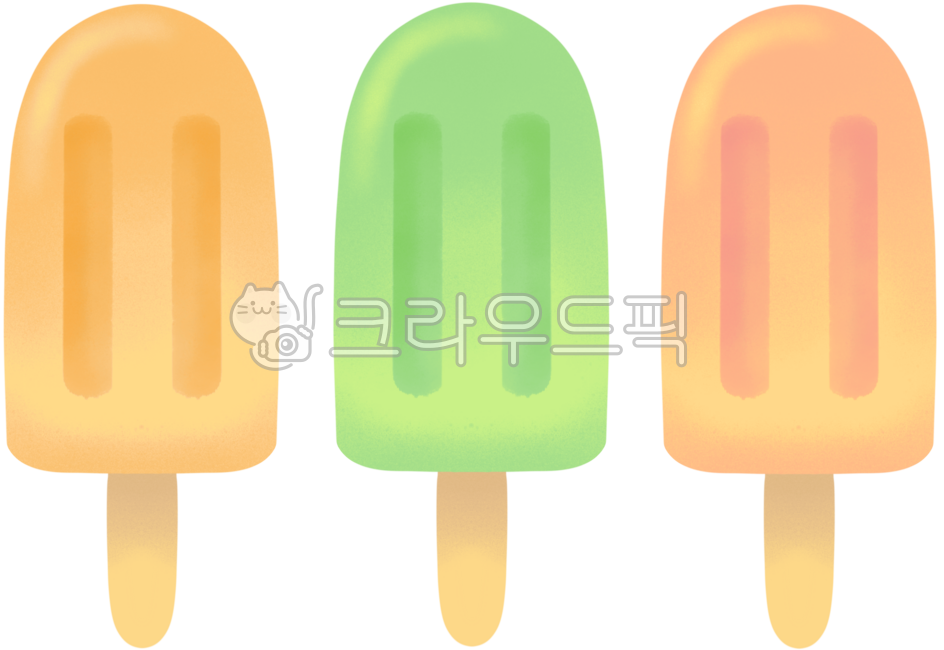 아이스크림,막대아이스크림,하드바,아이스크림바,차가운디저트,냉동,아이스,아이스크림세개,아이스크림모음,아이스크림일러스트,아이스크림삽화,클립아트,간식,음식,딸기맛아이스크림,오렌지맛아이스크림,멜론맛아이스크림