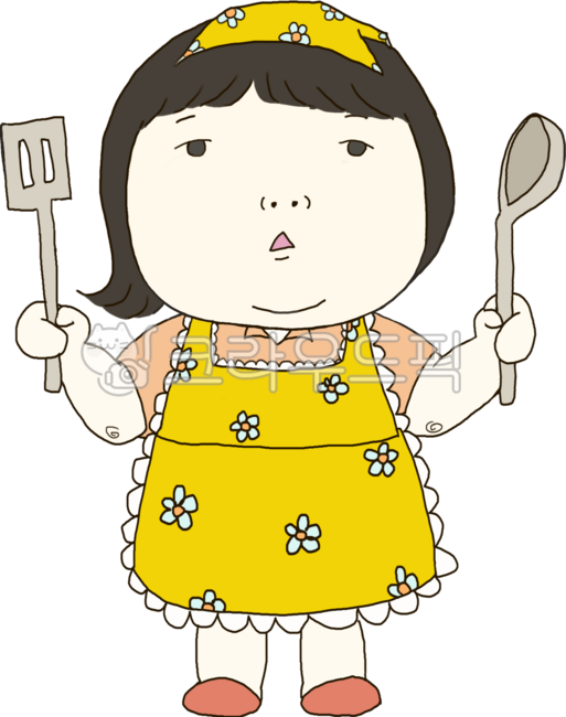 요리사,꼬마,꼬마요리사,일러스트,국자,앞치마