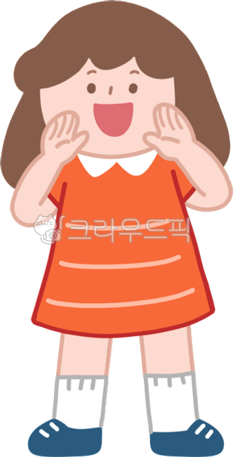 소녀,야호,외치는,큰소리로,말하는,어린이,어린이일러스트