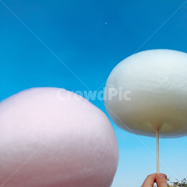 솜사탕,하늘,커플,분홍색솜사탕,하얀색솜사탕