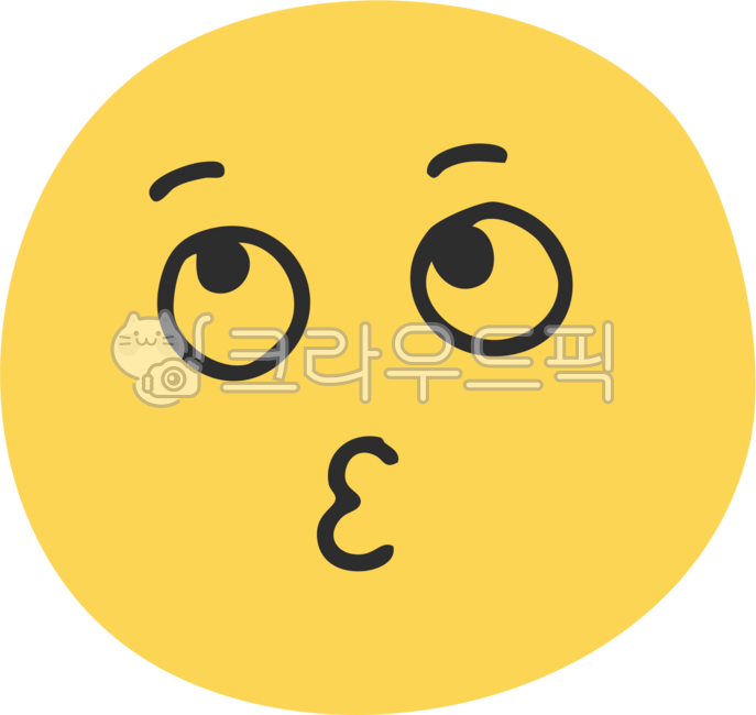 이모지,이모티콘,사람,얼굴,감정,표현,표정,엉뚱,궁금,노랑,옐로우