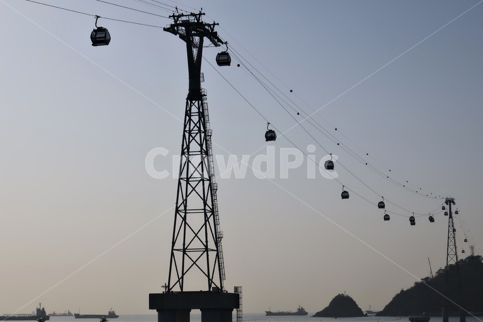 해상,바다,케이블카,공중,운반,운송,수단,기구,기계,케이블,철탑