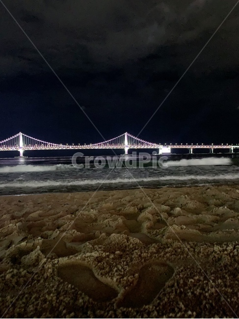 광안리,해변가,광안대교,모래,바다,바닷가,야경,밤,풍경,nightscape,night,landscape,building,건물
