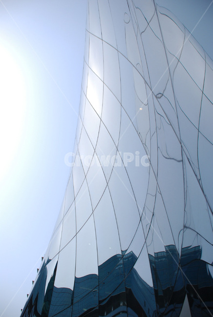 건물,휘어진,glare,유리벽,building