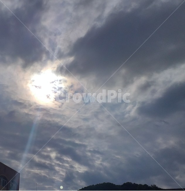 해,자연,구름,날씨,햇빛,산,하늘