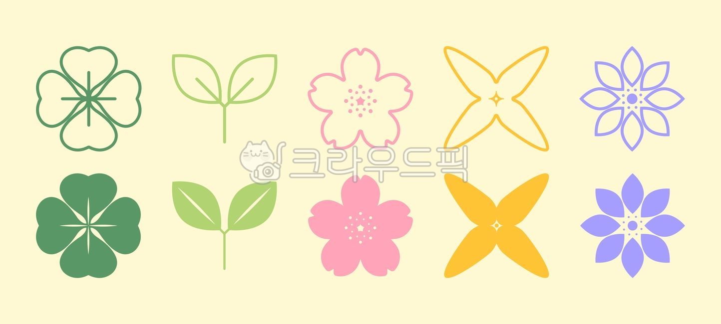 lucky,luck,Cherry Blossom,line,cherryblossom,icon,pattern,simple,spring,season,vector,graphic,set,floraldesign,sprout,clover,floral design,gather,leaf,flower,forsythia,illustration