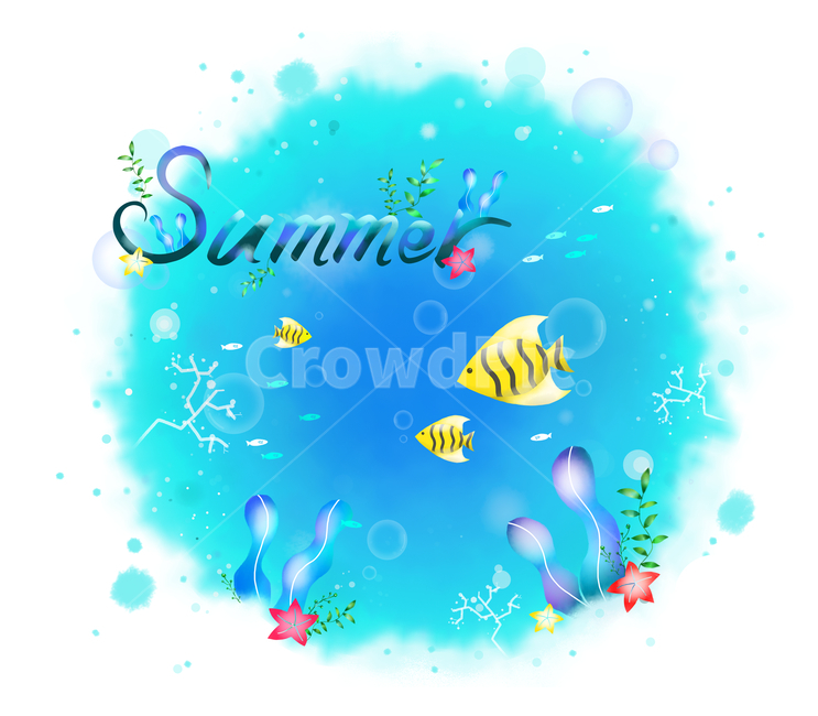 열대어,물고기,해초,불가사리,바닷속,여행,휴가,여름,감성,여름,계절,summer,season,그래픽,일러스트레이션,graphic,illustration,art,미술