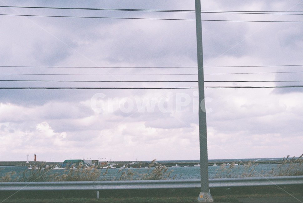 해안도로,전봇대,하늘,제주도,필름사진,제주도,jeju,jeju island,감성,sensible,feeling,cable,케이블,power lines,전력선