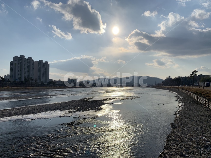 해,강변,하늘,sun,sky,steam