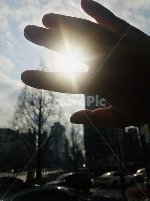 햇살,도심,눈부심,하늘,구름,사람,인물,인간,human,person,신체일부,몸,body