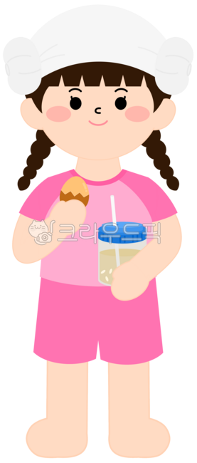 찜질방,찜질방일러스트,사우나,양머리,양머리일러스트,목욕탕,찜질방옷,맥반석계란,계란,식혜,어린이,아이,여자아이,여자,유치원,어린이집,유치원도안,어린이집도안