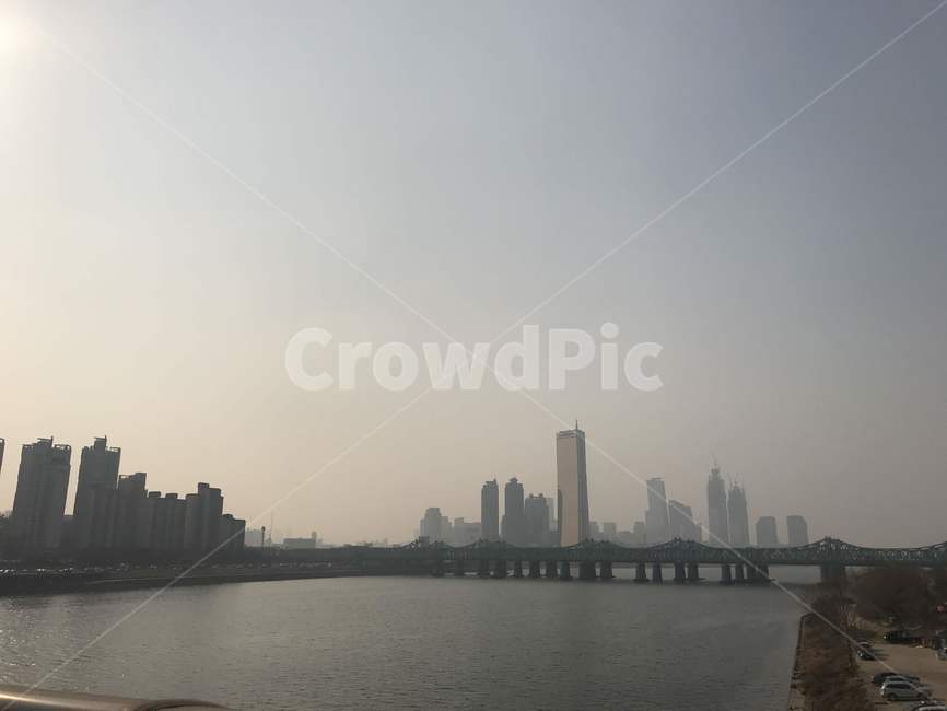 한강,대기,오염,미세먼지,미세,먼지,서울,풍경,다리,환경