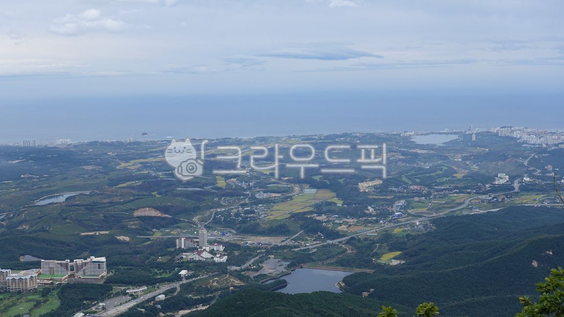 속초시전경,속초,하늘,구름,쟈연,울산바위에서내려다본전경,옥외,nature