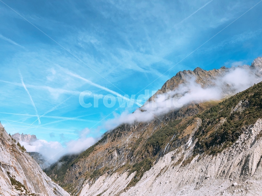 산,절벽,구름,하늘,안개,하늘색