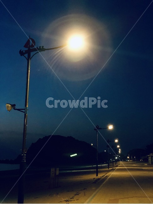 해변,불빛,빛,새벽,가로등,삼척