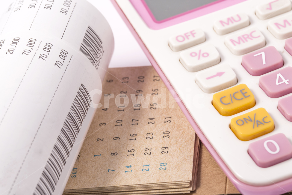 영수증,계산기,계산,구매,소비,지출,세금,비용,카드결제,달력,바코드,금융,돈,finance,banking,money