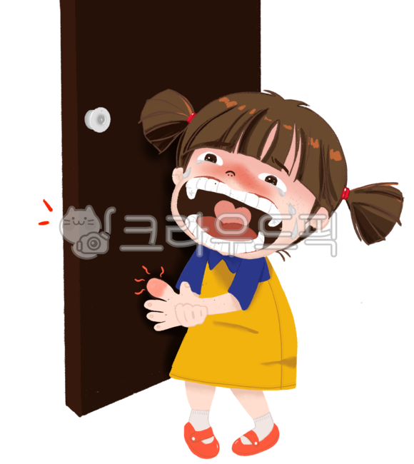 손가락,손끼임,응급처치,우는소녀,문