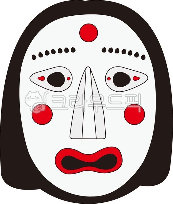 Gaksital,traditional mask,illustration,Korean mask,mask,traditional,Korea,Republic of Korea,traditional culture