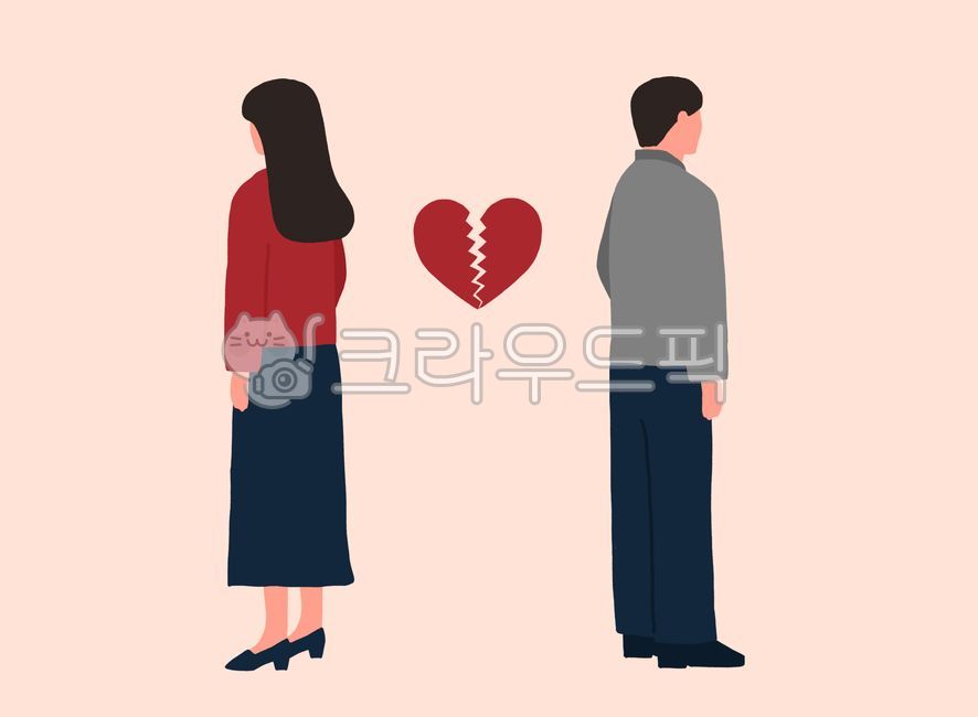 이혼,이별,헤어짐,불화,갈등,결별,파경,파혼,성인,여자,남자,여성,남성,신혼부부,신혼,부부,결혼,성격차이,외도,바람,혼인,일러스트,psd,사랑,하트,상처,아픔,실연