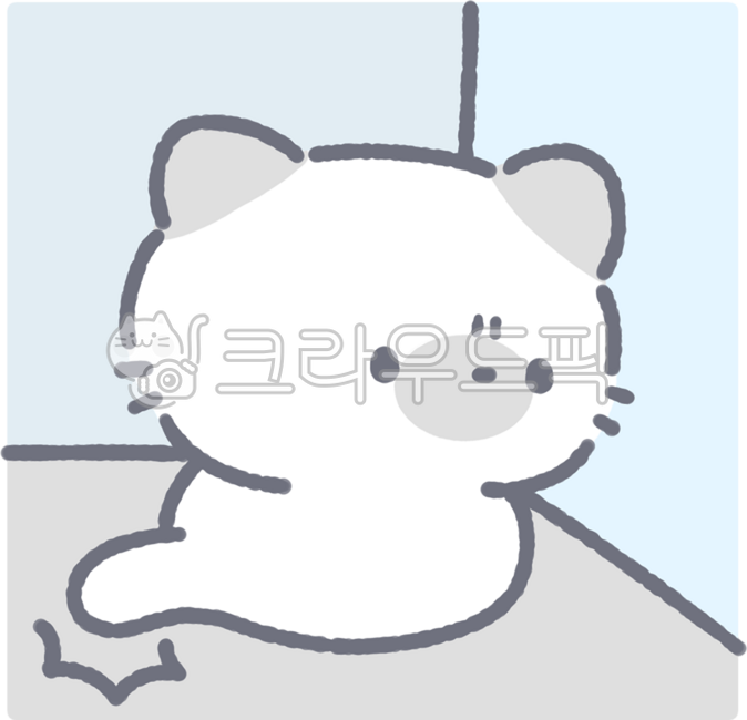 귀여운,동물,고양이,이모티콘,화남