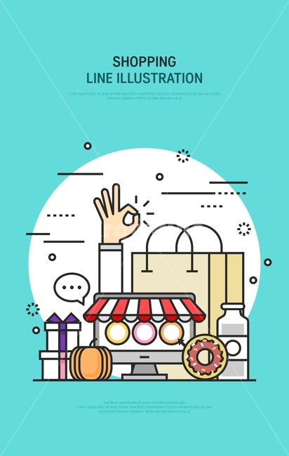 모바일,도넛,쇼핑백,쇼핑,라인,라인아이콘,인포그래픽,쇼핑,shopping,그래픽,일러스트레이션,graphic,illustration