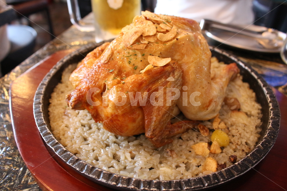 chicken,Oven roasted,Ruler,Electric grill,chicken and beer