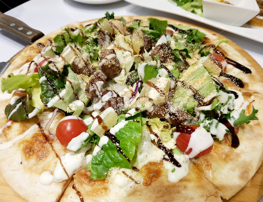 피자,샐러드피자,샐러드파스타,파스타,pizza,pasta,salad,샐러드,플래이팅,플레이팅,데코레이션