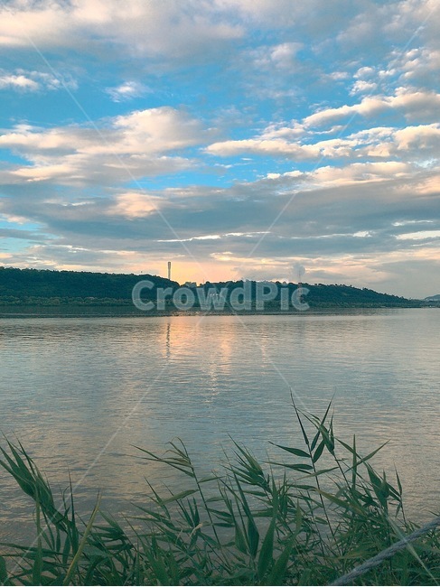 하늘,노을,구름,한강,물결,반영,저녁,자연,풍경,nature,landscape,한국자연풍경,한국자연경관,korea nature landscape,water,물,outdoors,옥외,plant,식물,grass,잔디
