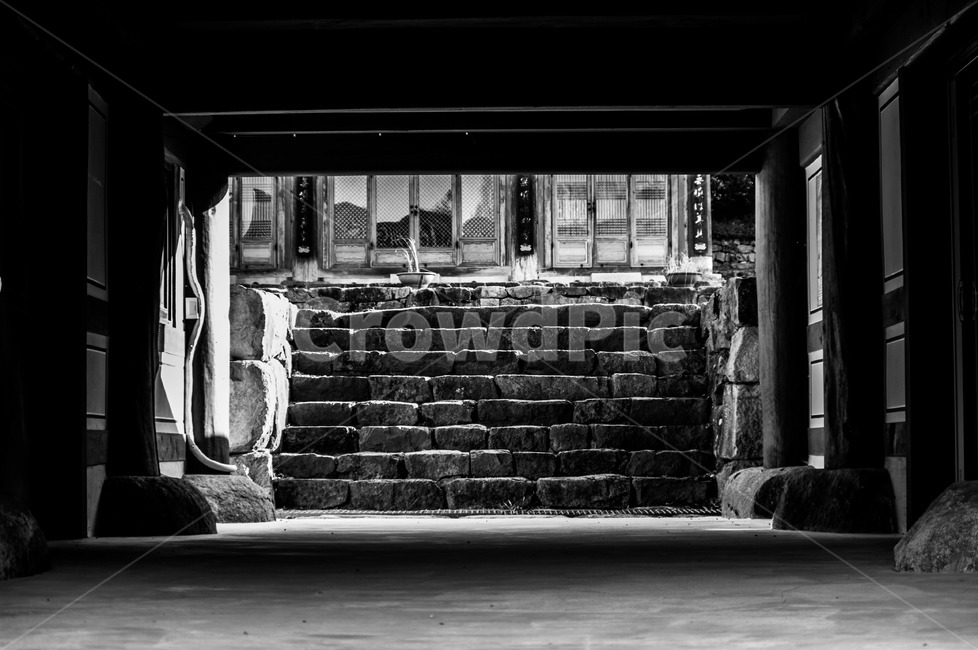 절,사찰,돌,진도쌍계사,계단,흑백,모노톤,monochrome,black and white