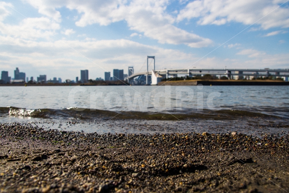 다리,하늘,배경,풍경,자갈,모래,파도,빌딩,도시,풍경,city,landscape,해변,바다,beach,sea