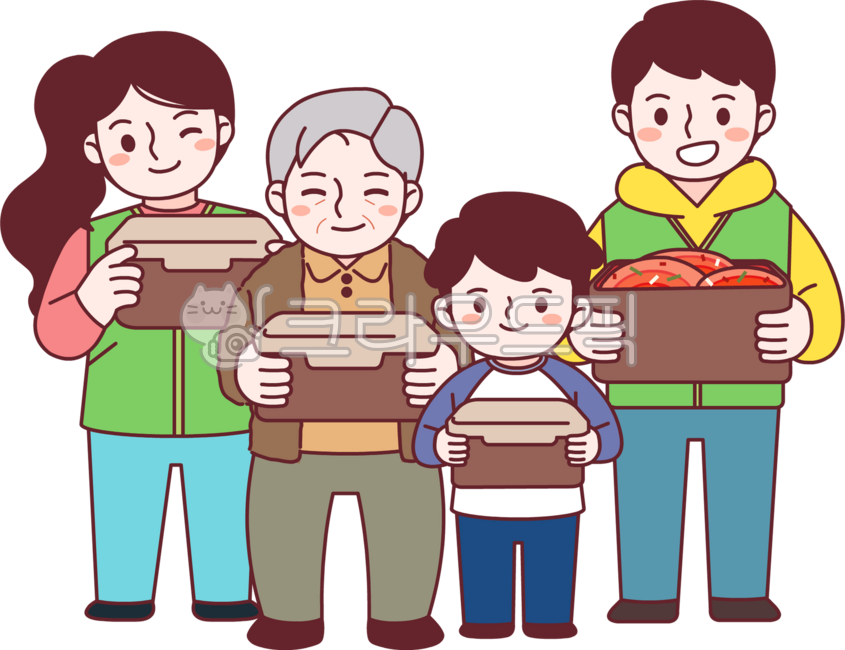 Kimjang,kimjang season,kimchi,volunteer work,elderly people living alone,children,children who are starving,sharing,housewives,youth,traditional food,kimchi pots,neighbors,Korean food,winter,side dishes,Korea,UNESCO,apron,food