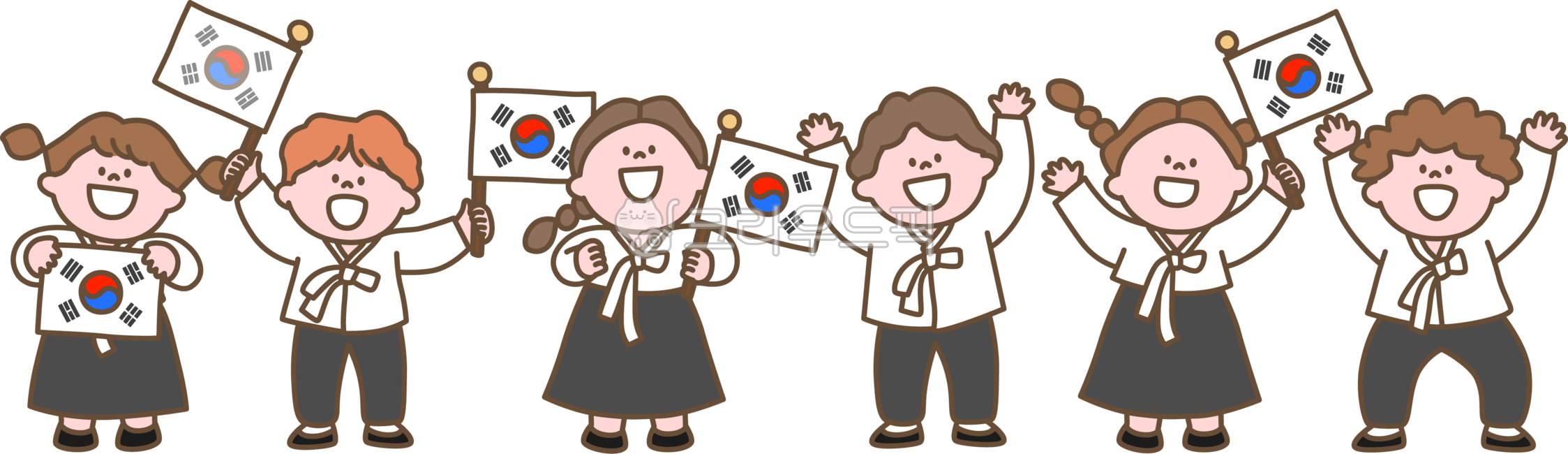 child,happy,character,cute,Taegeukgi,little,children,national day,hanbok,traditional clothing,Korea,boy,national flag