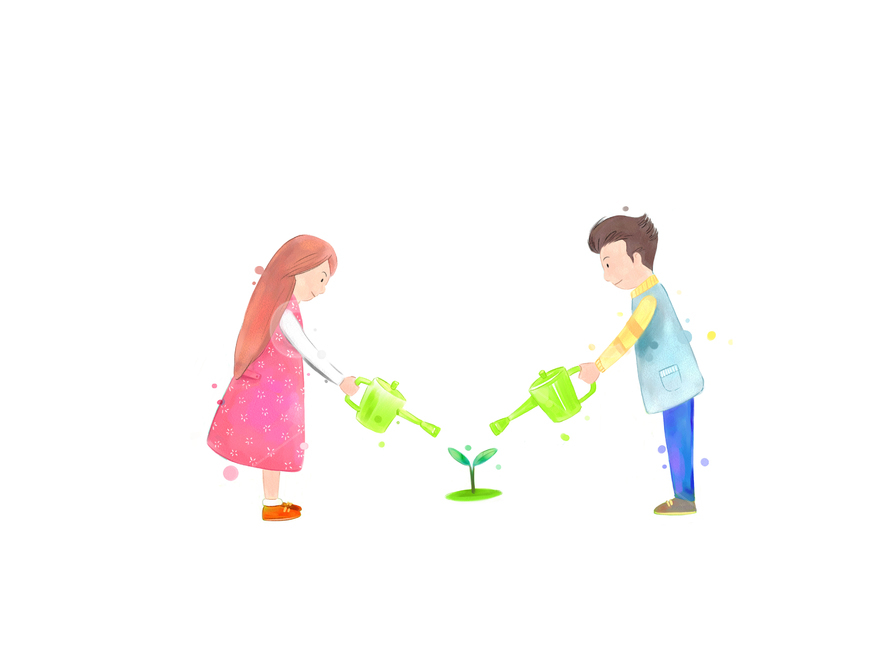 leaf of grass,couple,spring semester,Brightness,spring breeze,oil paint,situation picture,spring,pastel,character,leaves,sight,drawing,season,female,conversation,family month,spring outing,warmth,hand drawing,pleasure,tree,pamper,breeze,painter,background