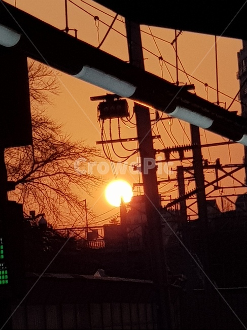 지하철,꺼져가는,해,태양,저녁