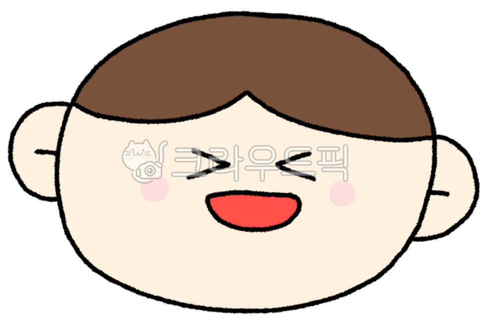 웃음그림, 웃음일러스트, 웃는모습, 큰웃음, 웃는모습그림, 사진,이미지,일러스트,캘리그라피 - 작은달작가