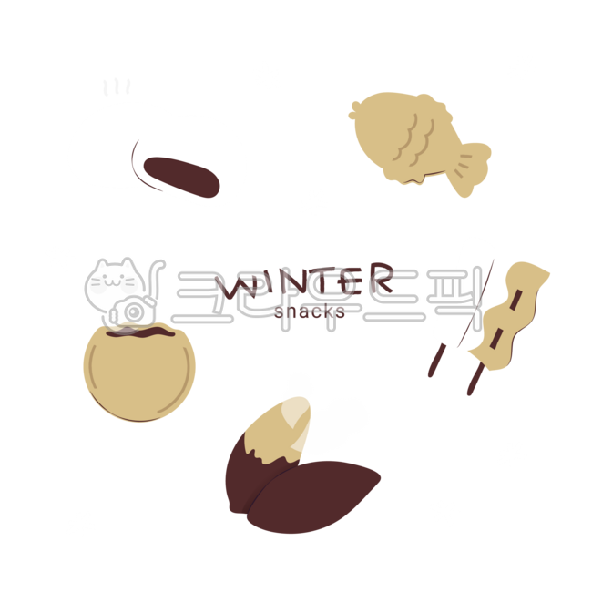 steamed buns,bungeoppang,fish cakes,fish cakes,hotteok,seed hotteok,sweet potatoes,roasted sweet potatoes,winter,snacks,winter snacks,witer,snacks,light,illustration
