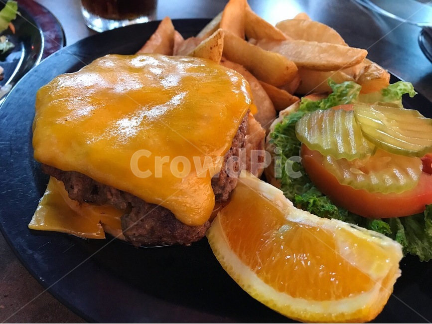 스테이크,치즈,오렌지,burger,버거,food,음식,감자튀김
