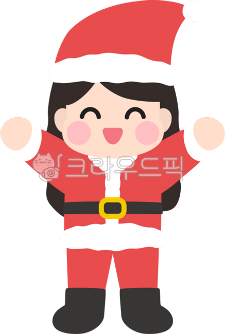 산타클로스,크리스마스도안,크리스마스캐릭터,산타모자,산타복장,크리스마스,성탄절,만세,산타코스튬,크리스마스요정,어린이,미소,웃음,연말행사,크리스마스스티커,여자아이,크리스마스요소,겨울요소,겨울스티커,사람캐릭터,인사,긴머리,여자애,여아,여자어린이,산타옷입은어린이,유치원생