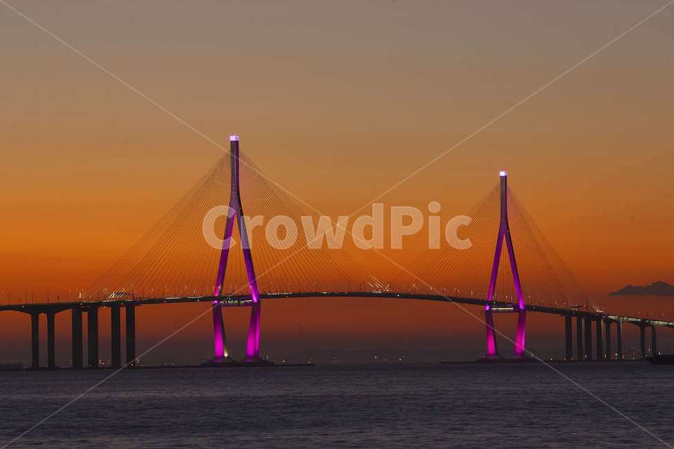 bridge,다리,building,건물,노을