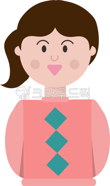 캐릭터,미소,귀여운,다홍,여성,여자,회사원,직장인,주황,뒷짐