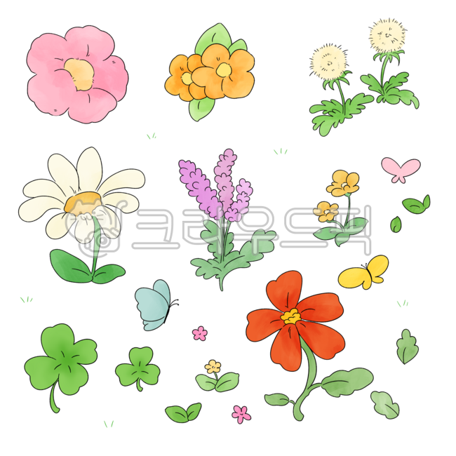 꽃잎,꽃,봄,벚꽃,데이지,스티커,다꾸,아이콘,꽃아이콘,꽃그림,손그림