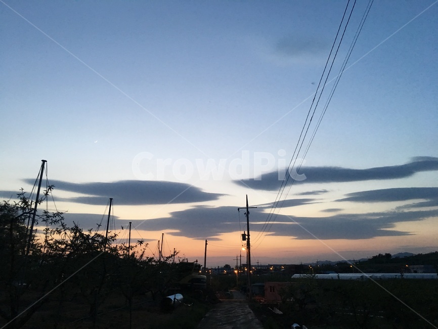 노을,초저녁,구름,전봇대,어두운,자연,풍경,nature,landscape