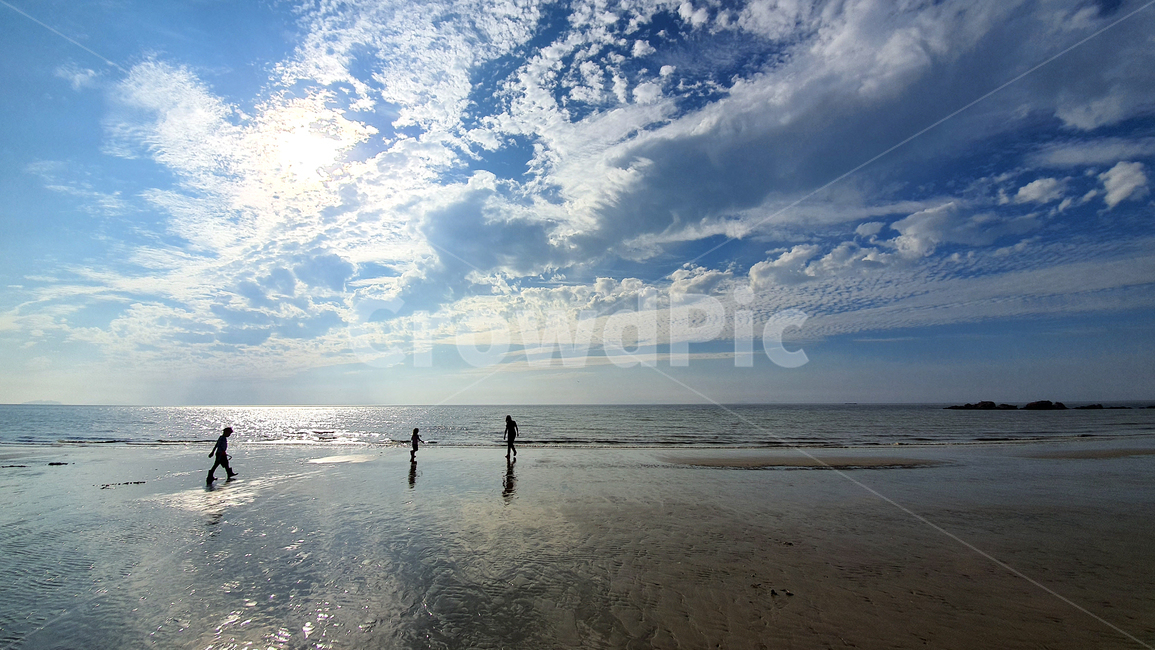바다,자연,하늘,가족,갯벌,놀이,풍경,수평선,ocean,nature,sky,family,남매,horizon,tideland,play,landscape
