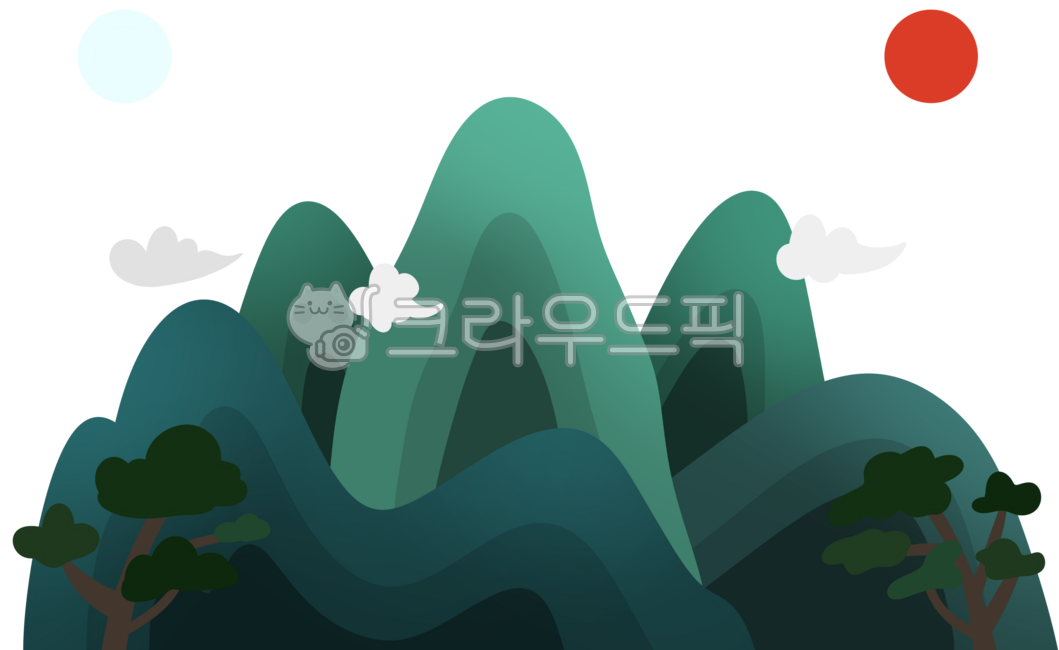 일월오봉도,해,달,산,풍경,소나무,전통그림,전통일러스트,구름,병풍,병풍일러스트,궁궐,일러스트